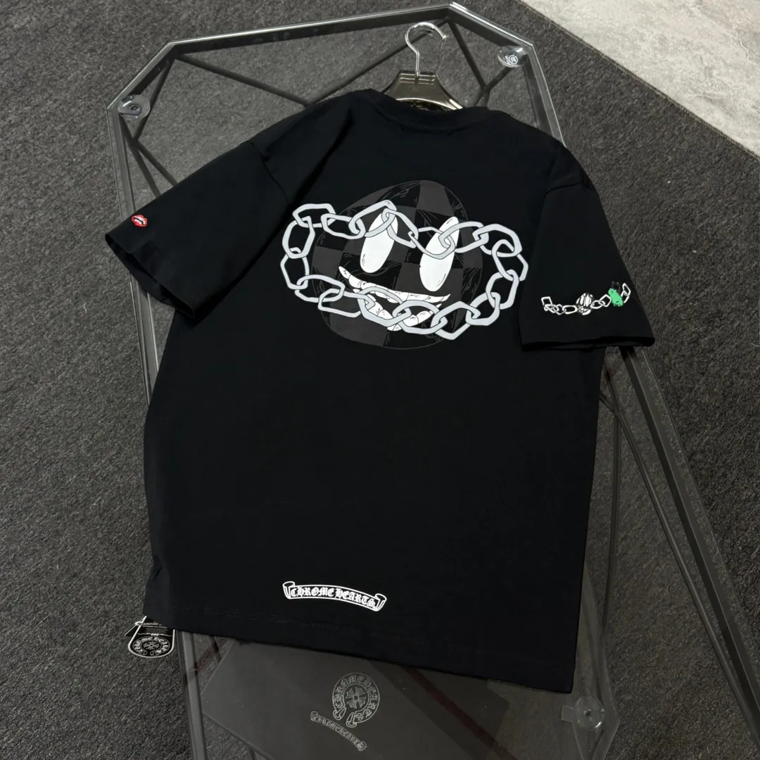 P180 Chrome Hearts 25 high version fabrics made of 300g high-density cotton, no deformation, no shrinkage, complete with three labels, same style for men and women, process: sleeve embroidery + digital printing, color: white, black, fluorescent green, SIZE: S-XL